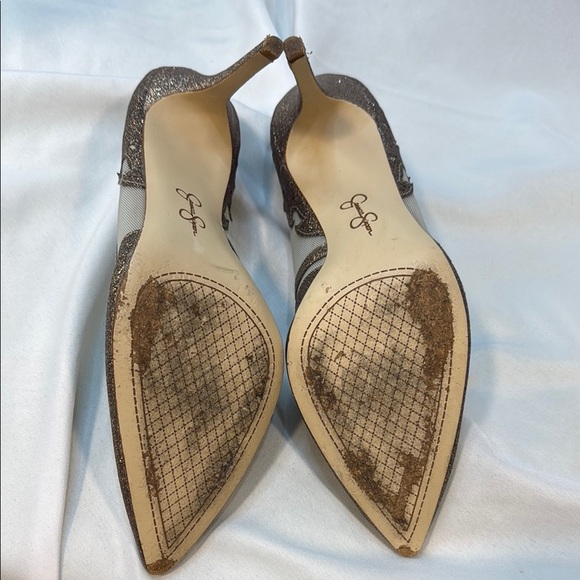 Jessica Simpson Women Liereena2 Bronze Glitter, Mesh, Pointed Stiletto, size 10M - Picture 9 of 13